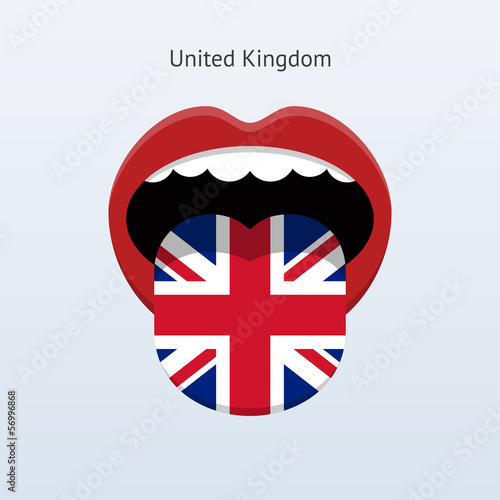 United Kingdom language. Abstract human tongue.