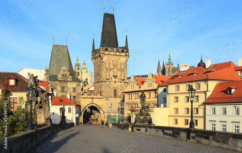 Autumn Prague gothic Castle from the Charles Bridge