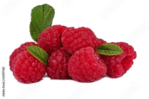 Leaf and raspberry