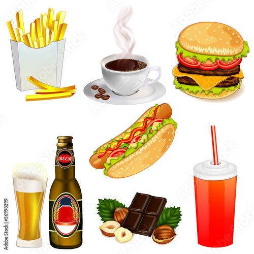 Set of fast food icons