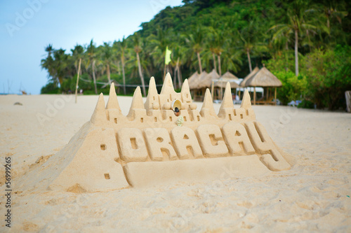 Sand castle on Boracay, Philippines photo