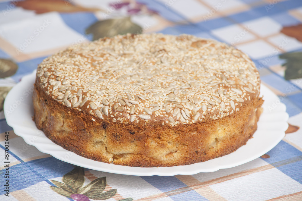 Apricot pie on plate Apricot pie on plate