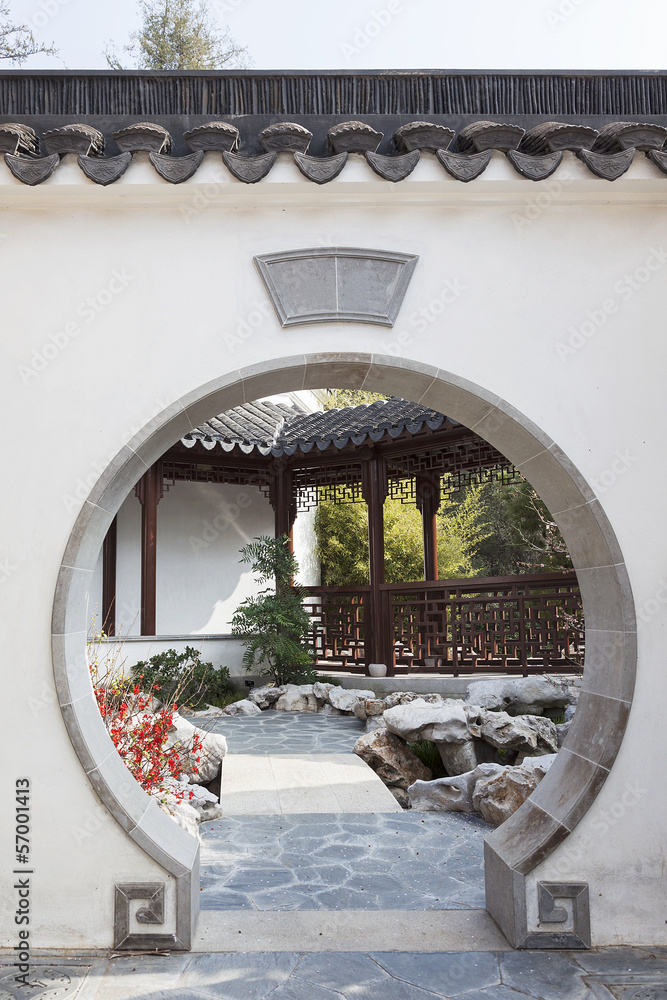 Εκτύπωση καμβά A View of Oriental Garden with Art Deco