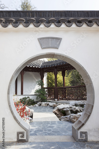 Photography A View of Oriental Garden with Art Deco