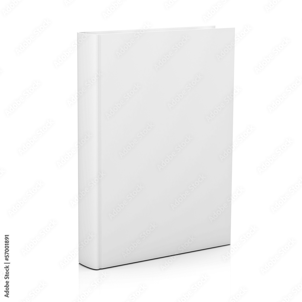 Blank book cover over white background with reflection Blank book cover over white background with reflection