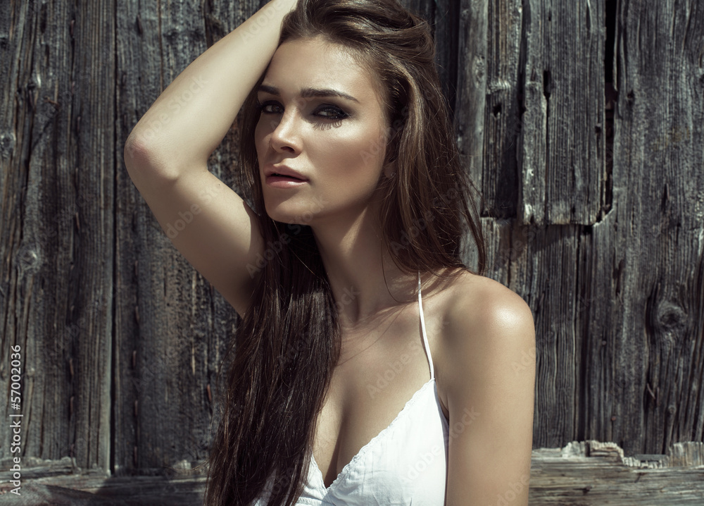 Sexy portrait of attractive brunette Sexy portrait of attractive brunette