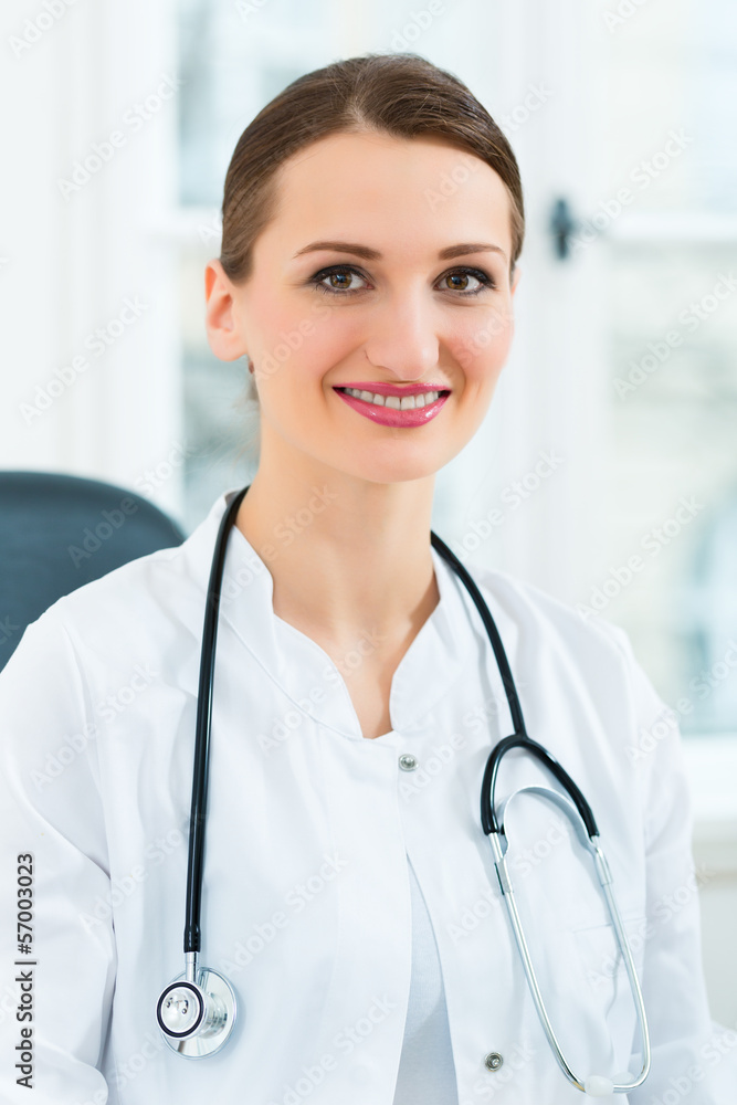 Portrait of young female doctor in clinic Portrait of young female doctor in clinic