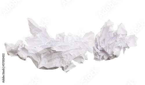 Crumpled paper on white background © Voyagerix