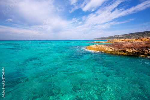 Formentera Es Calo de Sant Agusti turauoise sea