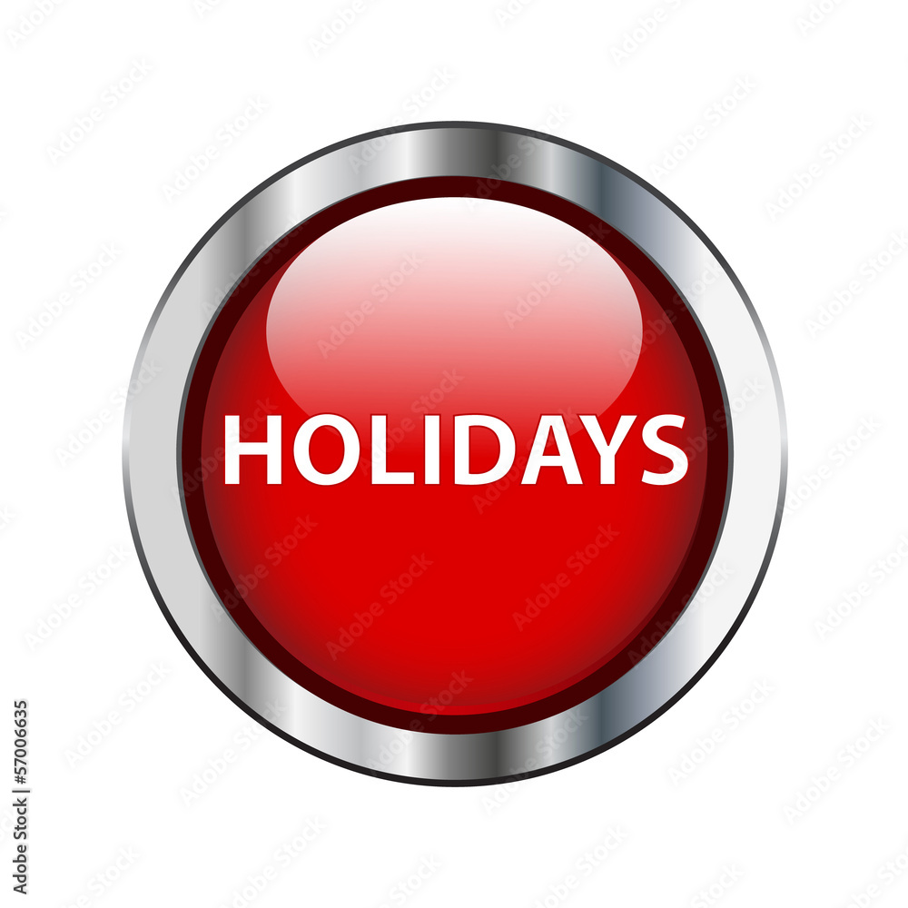 Holidays red button Holidays red button