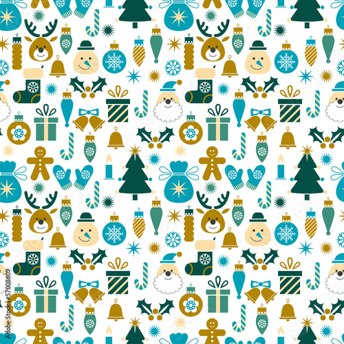 Seamless pattern Christmas symbols