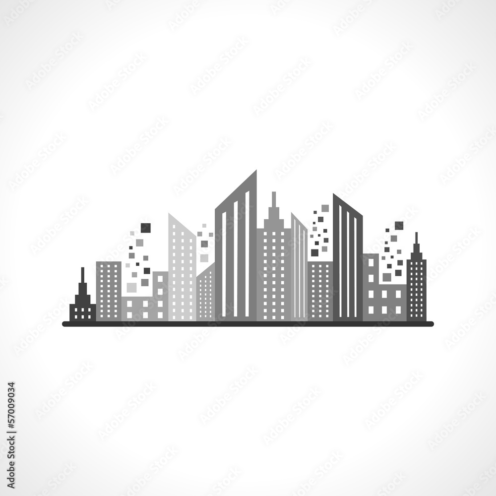 Abstract grey building design stock vector