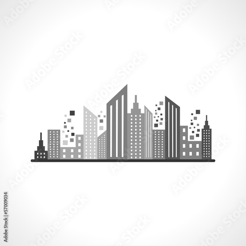 Abstract grey building design stock vector