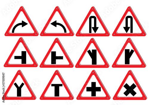 Vector red  traffic sign isolated on white background