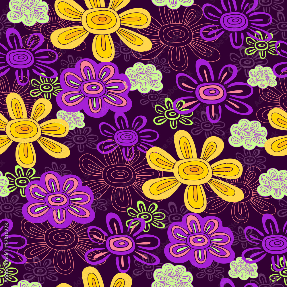 floral seamless pattern with autumn flowers