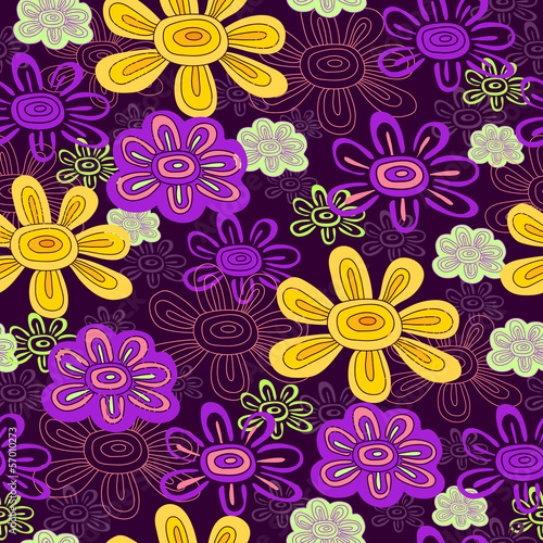 floral seamless pattern with autumn flowers