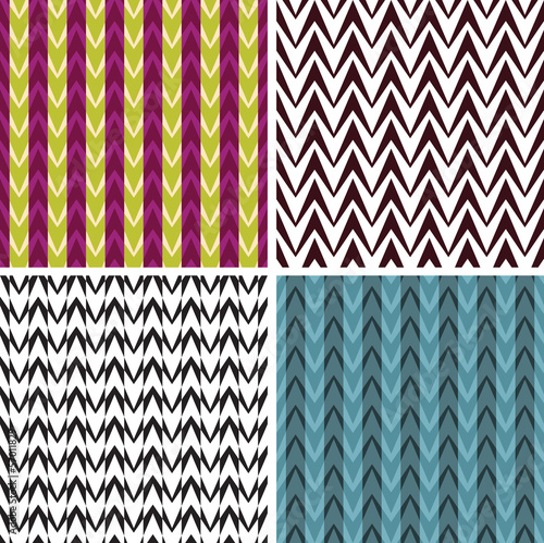 Options seamless vector decor of vertical stripes and zigzags