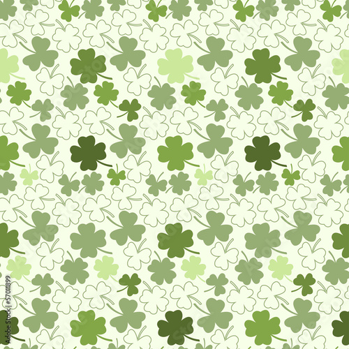 Seamless clover pattern  vector background for St. Patrick s Day