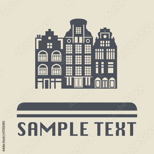 Vintage house icon or sign, vector illustration