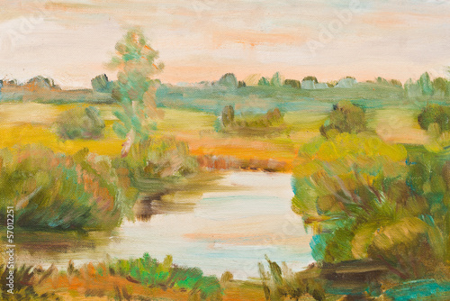 sunset on river