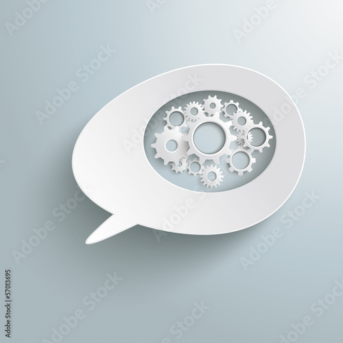 White Bevel Speech Bubble Gear Machine PiAd