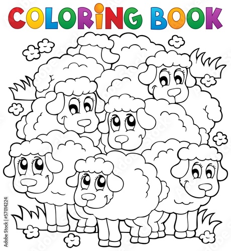 Coloring book sheep theme 2
