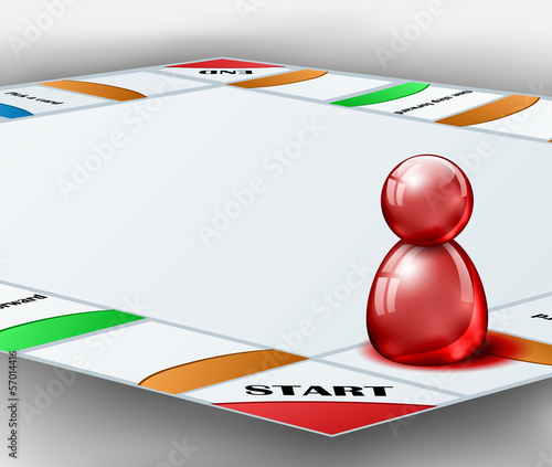 Board game with red figure