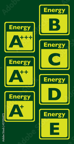 Set of energy class labels - illustration