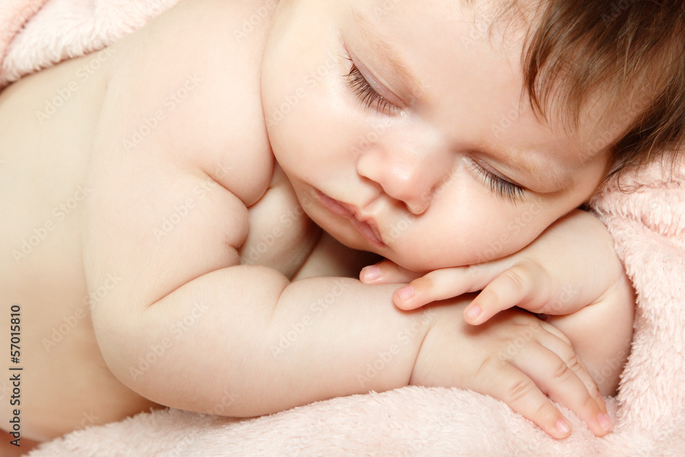 cute sleeping baby, beautiful kid's face closeup cute sleeping baby, beautiful kid's face closeup