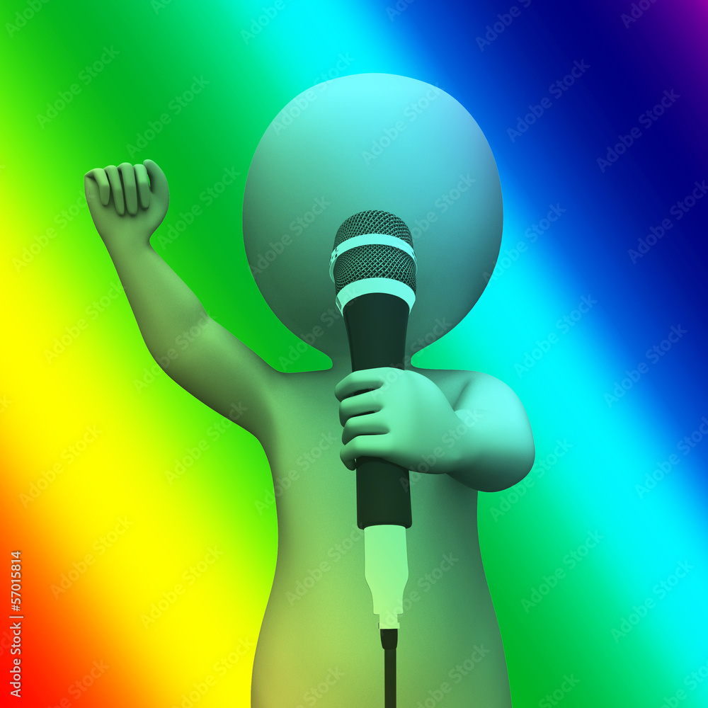 Singing Character Shows Music Songs Or Perform Singing Character Shows Music Songs Or Perform