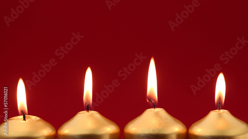 Gold candles with copy space