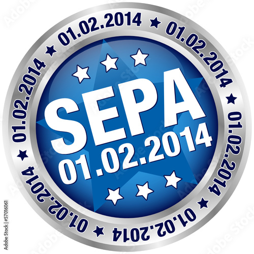 Button  "SEPA" blau/silber