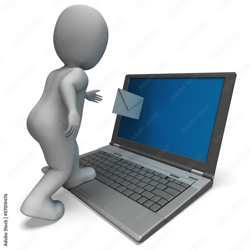Email From Laptop Shows E-mail Correspondence Email From Laptop Shows E-mail Correspondence