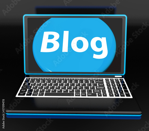 Blog On Laptop Shows Web Blogging Or Weblog Website