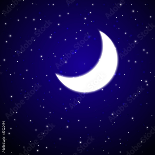 Shiny Moon in the night sky