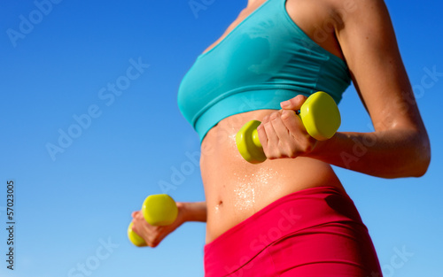 Canvas Print Fitness sweaty body workout