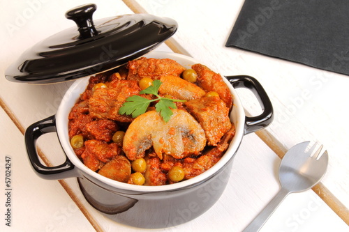 Goulash, meat and vegetables stew photo