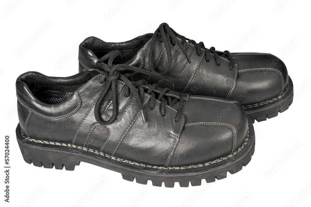 Black shoes on a white background Black shoes on a white background