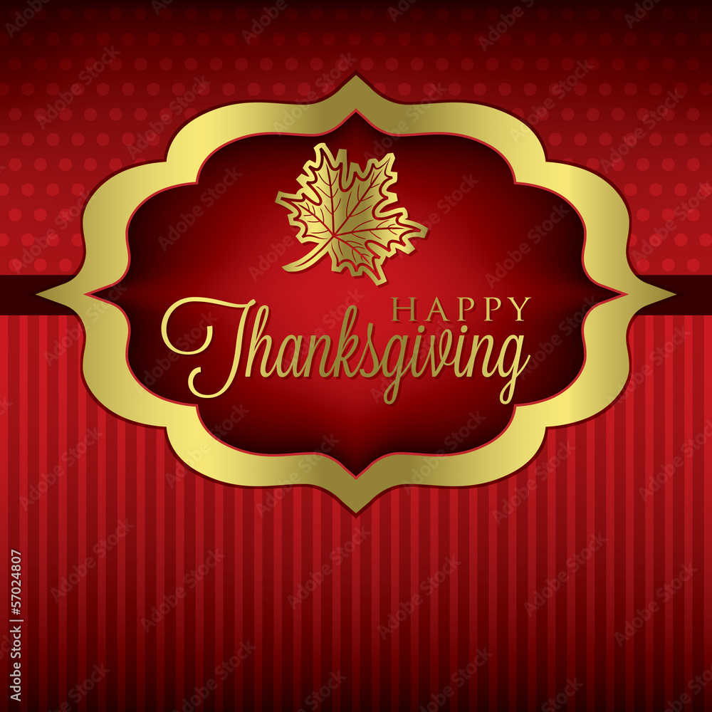 Maple leaf elegant Thanksgiving card in vector format.