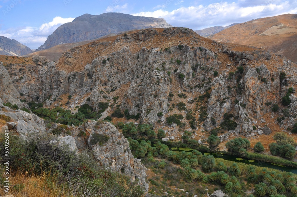 Scenery of mountains on Crete island (Greek)