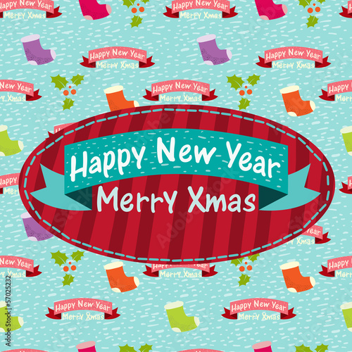 New Year and Christmas greeting card