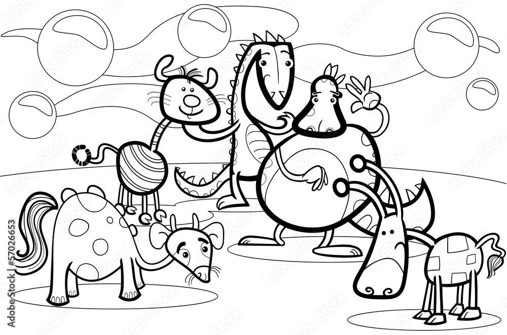 cartoon fantasy group coloring book cartoon fantasy group coloring book