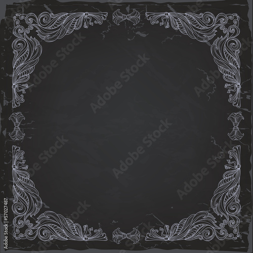 Vintage frame with floral design. The layout for the cover, menu