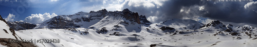 Panorama of snowy winter mountains © BSANI