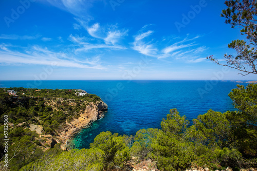 cala Vedella Vadella Ibiza island Mediterranean sea © lunamarina