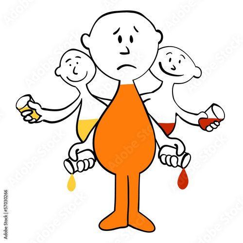 Three boys and colorful beverages