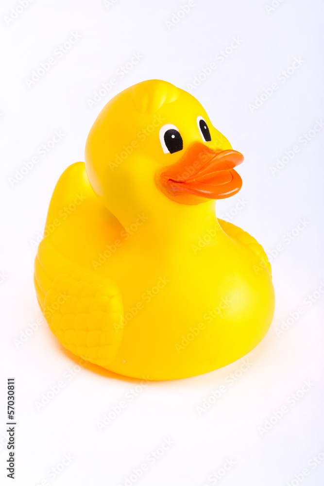 Yellow rubber duck on a white background Yellow rubber duck on a white background