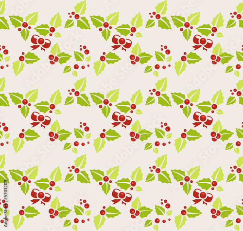 Garland of mistletoe. Seamless background