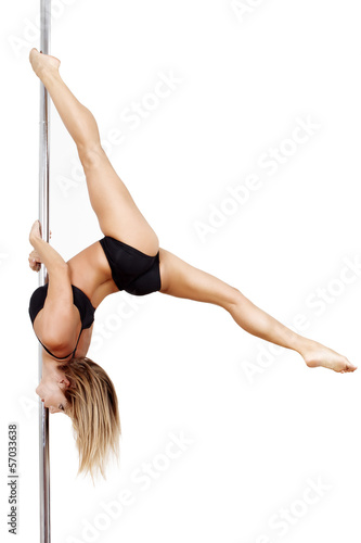 Pole dancer practice