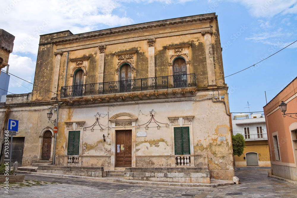 Historical palace. San Vito dei Normanni. Puglia. Italy.